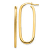 14k 2x37mm Polished and Satin Oval Tube Hoop Earrings