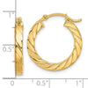 14k Polished Twisted 3mm Hoop Earrings
