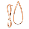 2mm Gold Oval Twisted Hoop Earrings