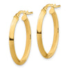 14k 3.5x27mm Polished Knife-Edge Oval Tube Hoop Earrings