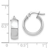14k White Gold 5x16mm High Polished Tube Hoop Earrings
