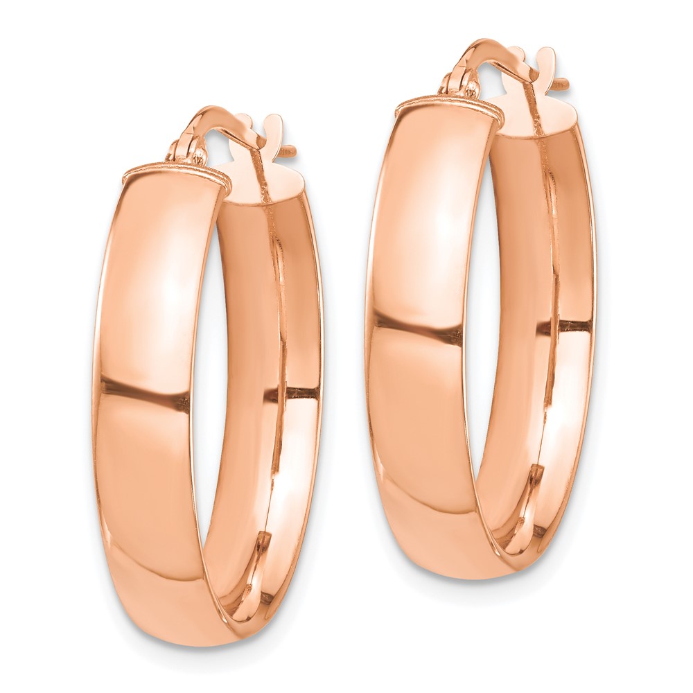 5mm Gold Half Round Tube Hoop Earrings