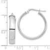14k White Gold 5x26mm High Polished Tube Hoop Earrings