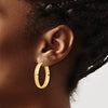14k 5x30mm High Polished Tube Hoop Earrings