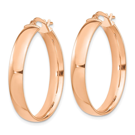 14k Rose Gold High Polished 5mm Hoop Earrings