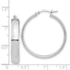 14k White Gold 5x30mm High Polished Tube Hoop Earrings