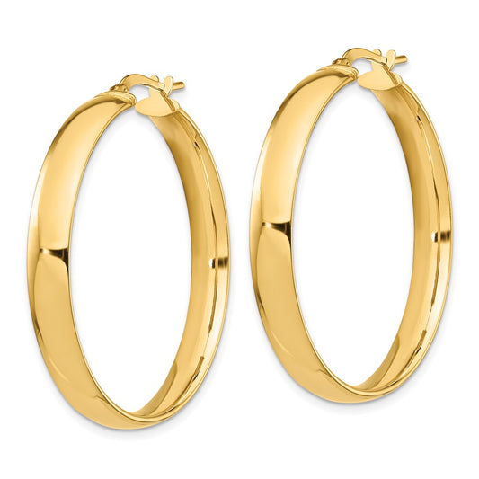 14k 5x38mm High Polished Tube Hoop Earrings