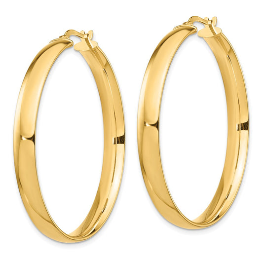 14k 5x44mm High Polished Tube Hoop Earrings