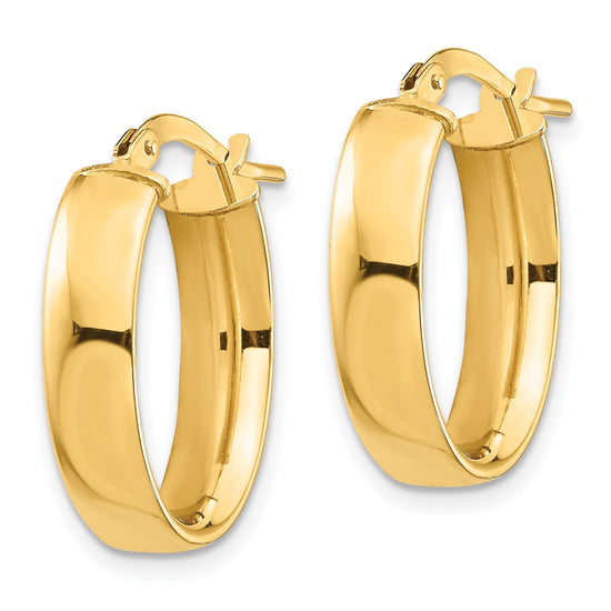 5mm Gold Oval Tube Earrings