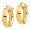 14k 5x20mm High Polished Oval Tube Hoop Earrings