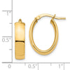 14k 5x20mm High Polished Oval Tube Hoop Earrings