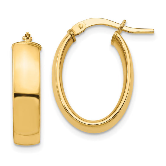 5mm Gold Oval Tube Earrings