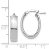 14k White Gold 5x20mm High Polished Oval Tube Hoop Earrings