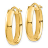 14k 5x25mm High Polished Oval Tube Hoop Earrings