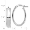 14k White Gold 5x25mm High Polished Oval Tube Hoop Earrings