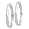 14k White Gold 5x44mm High Polished Oval Tube Hoop Earrings