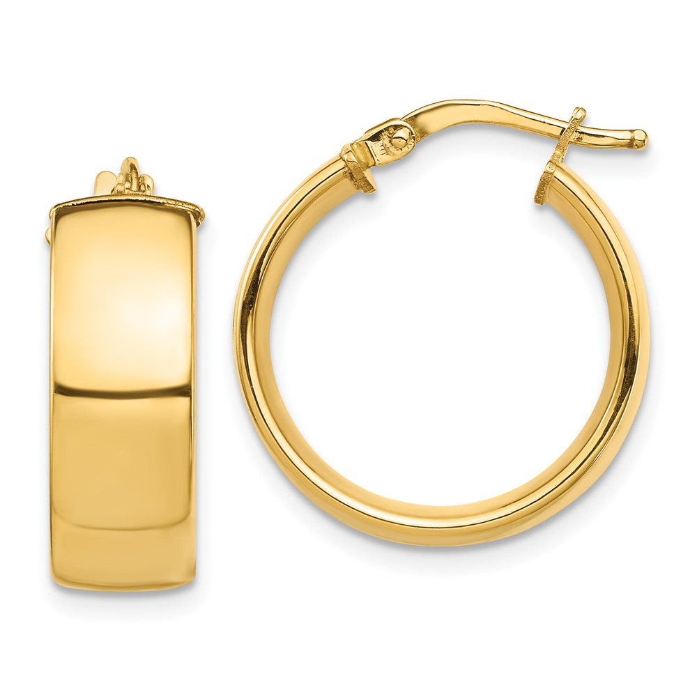 7mm Gold Tube Hoop Earrings