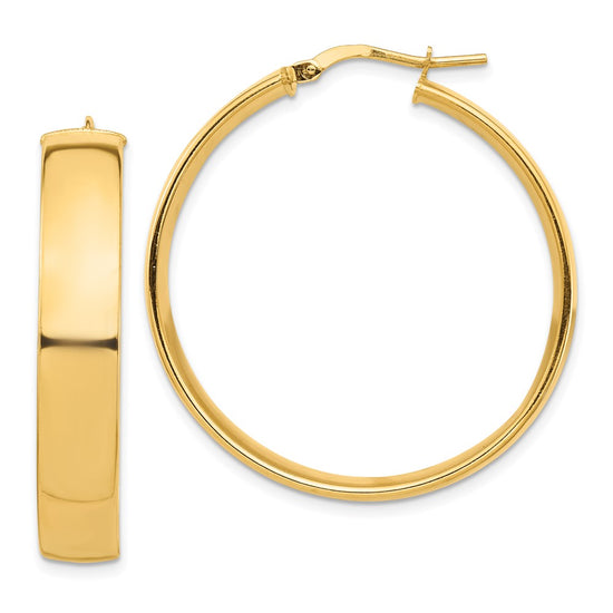 7mm Gold Tube Hoop Earrings