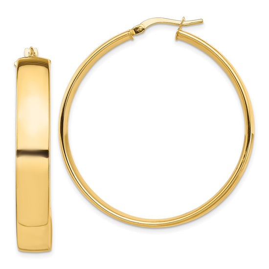 7mm Gold Tube Hoop Earrings