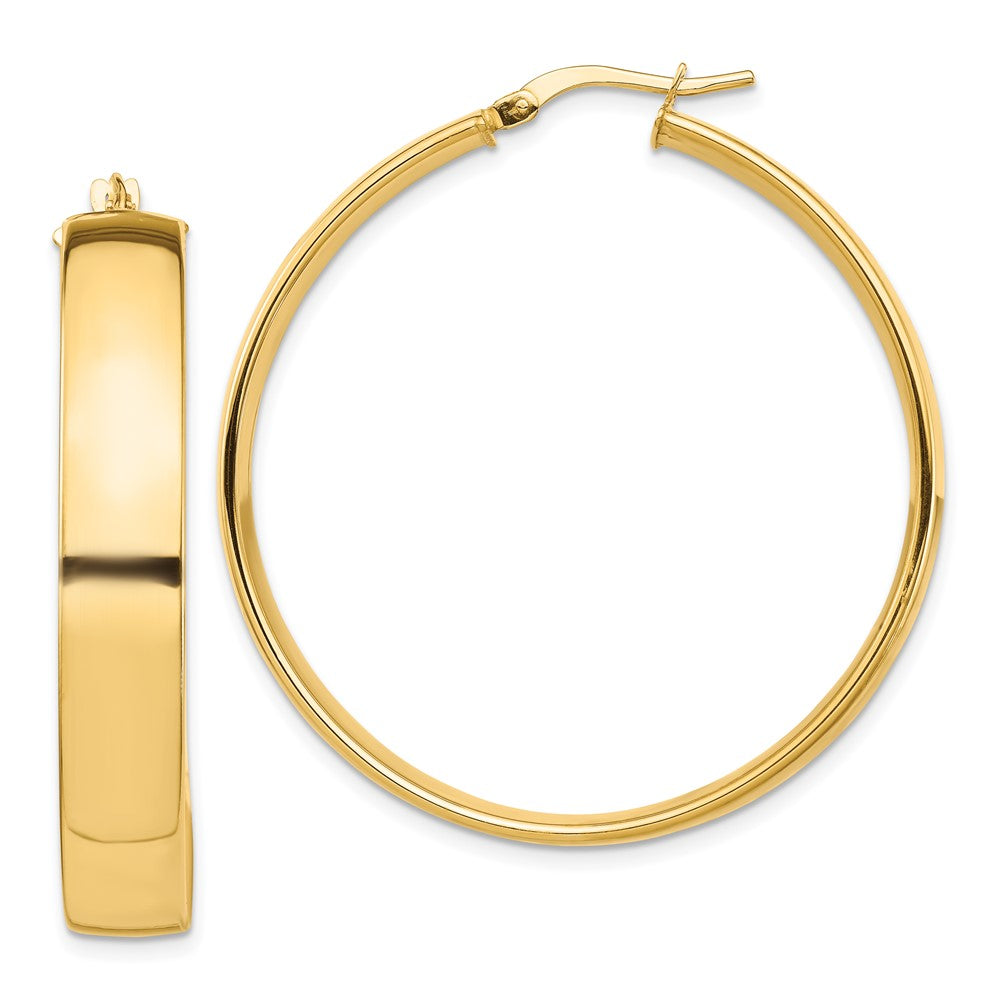 7mm Gold Tube Hoop Earrings
