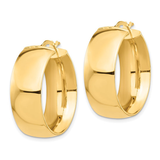 Gold Half Round Tube Hoop Earrings