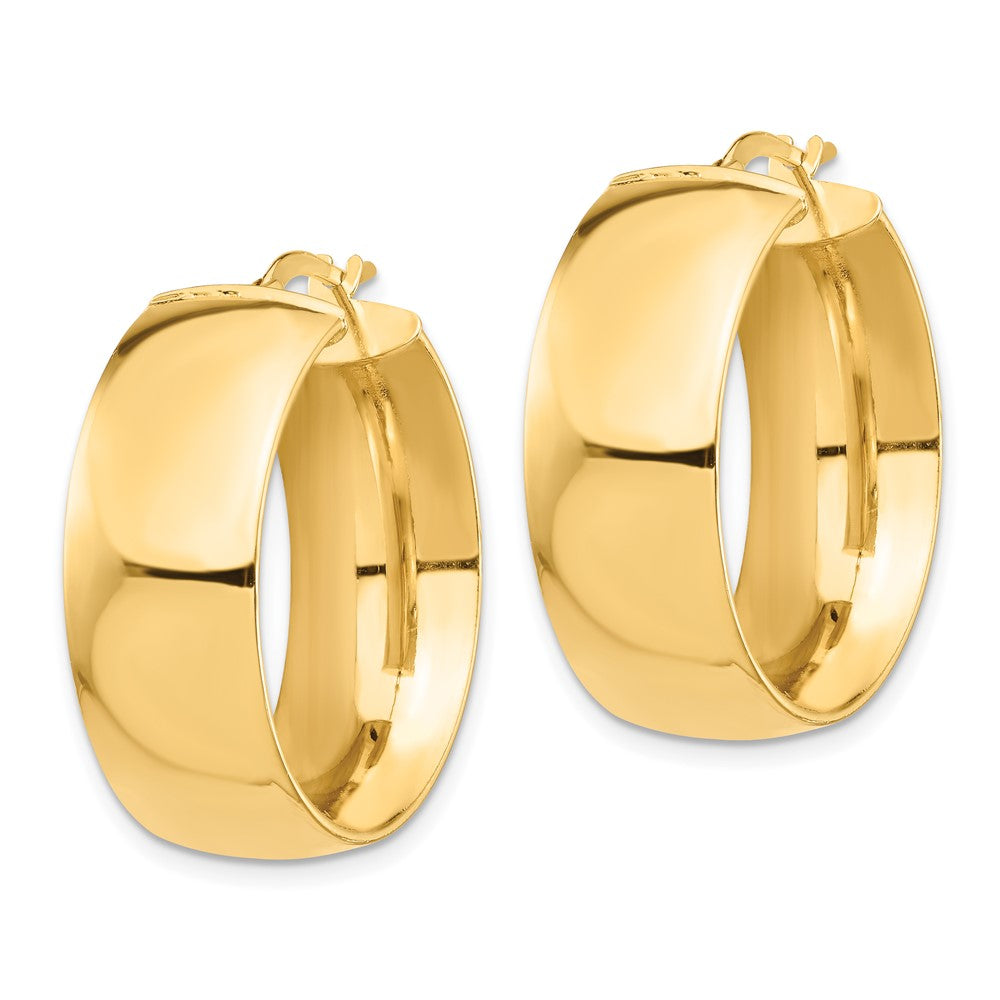 Gold Half Round Tube Hoop Earrings
