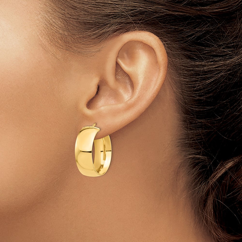 Gold Half Round Tube Hoop Earrings
