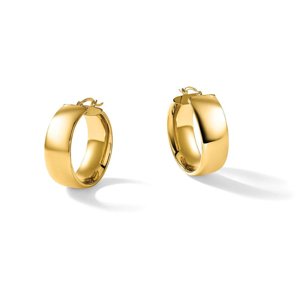Gold Half Round Tube Hoop Earrings