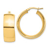 Gold Half Round Tube Hoop Earrings