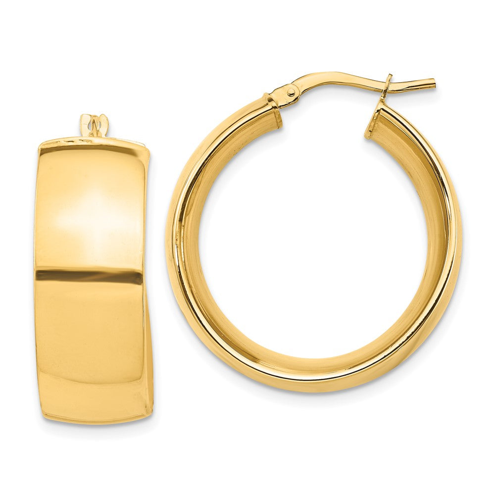 Gold Half Round Tube Hoop Earrings