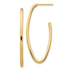 14k Polished Pointed Oval Post Dangle Earrings