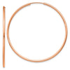 14k Rose Gold 1.5x45mm Polished Endless Tube Hoop Earrings