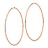 14k Rose Gold 1.5x57mm Polished Endless Tube Hoop Earrings