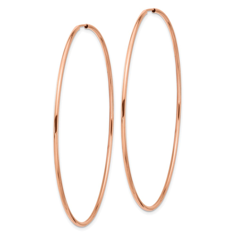 14k Rose Gold 1.5x64mm Polished Endless Tube Hoop Earrings