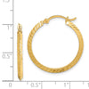 Gold Diamond-cut Knife Edge Hoop Earrings
