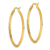 Gold Diamond-cut Knife Edge Hoop Earrings