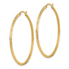 Gold Diamond-cut Knife Edge Hoop Earrings