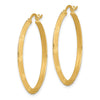 14K 2.00x32mm Polished Diamond-Cut Knife-Edge Tube Hoop Earrings