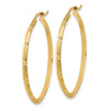 14K 2.00x38mm Polished Diamond-Cut Knife-Edge Tube Hoop Earrings