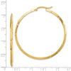 14K 2.00x50mm Polished Diamond-Cut Knife-Edge Tube Hoop Earrings