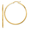14K 2.00x50mm Polished Diamond-Cut Knife-Edge Tube Hoop Earrings