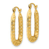 Gold Polished and Textured Square Hoop Earrings