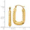 Gold Polished and Textured Square Hoop Earrings