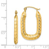 Gold Polished and Textured Square Hoop Earrings