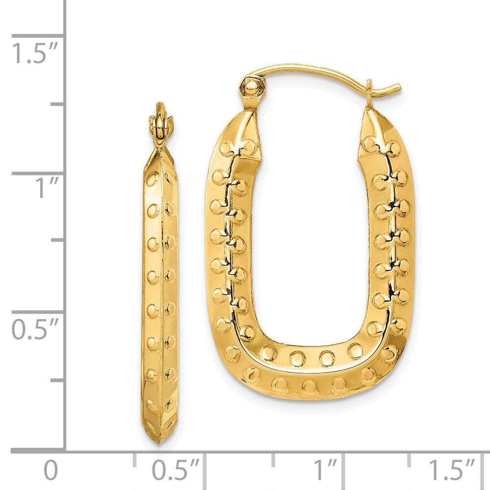 Gold Polished and Textured Square Hoop Earrings