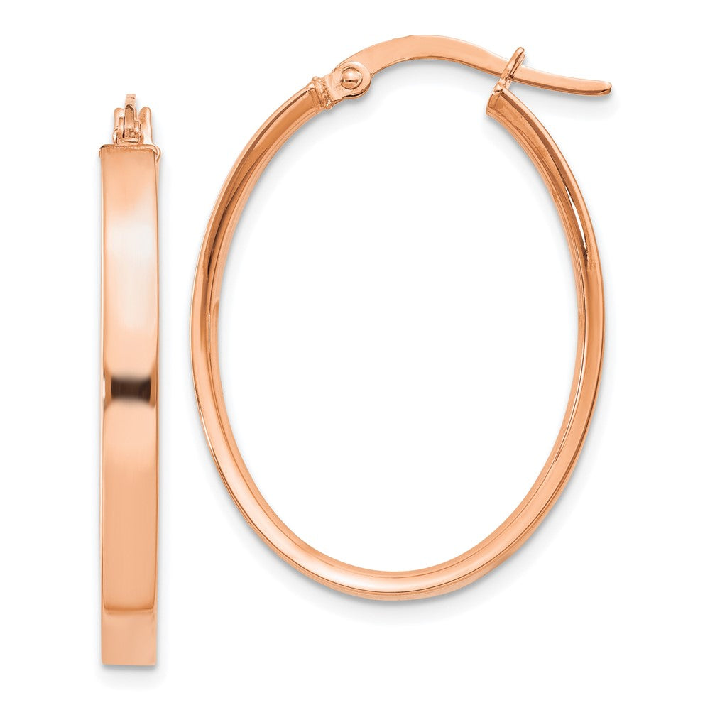 3mm Gold Oval Tube Hoop Earrings