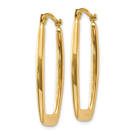 2.25mm Gold Rectangle Hoop Earrings