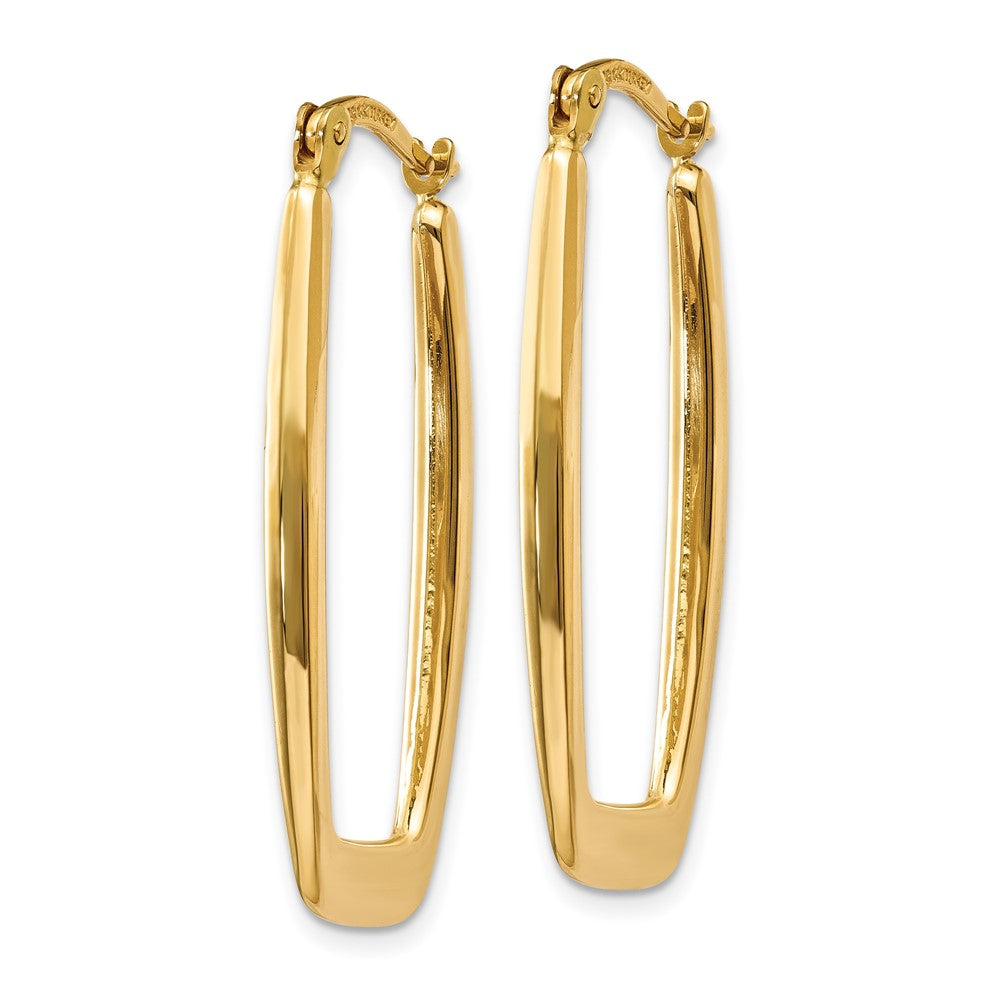 2.25mm Gold Rectangle Hoop Earrings