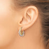 Gold Tri-color Diamond-cut Twisted Hoop Earrings