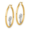 14k with Rhodium Angel Hoop Earrings